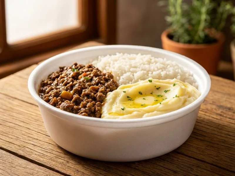 Carne moída com purê